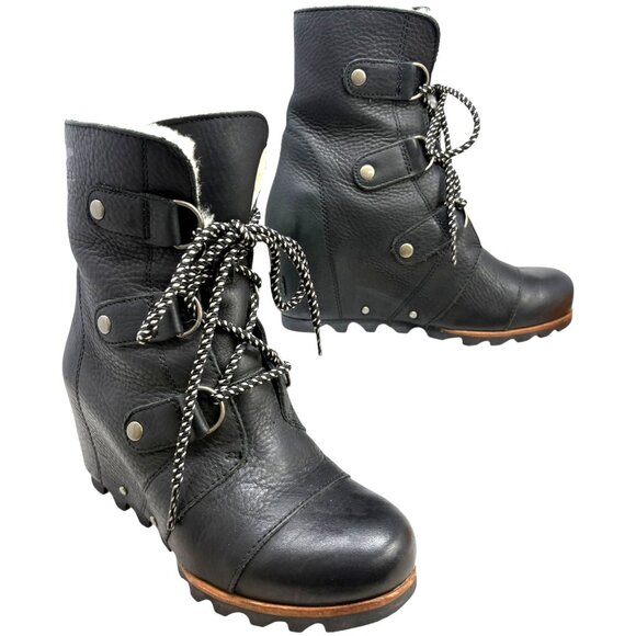 Sorel NL2703 Joan of Arctic Wedge Mid Shearling Lace Up Boot - Picture 1 of 13